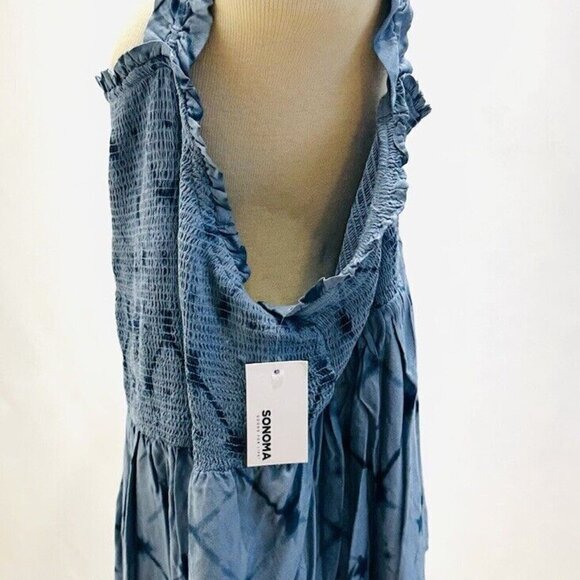 NWT SONOMA Women Sleeveless Pullover Square Neck Blue Rayon Shirt Plus Size 4X - Picture 11 of 14